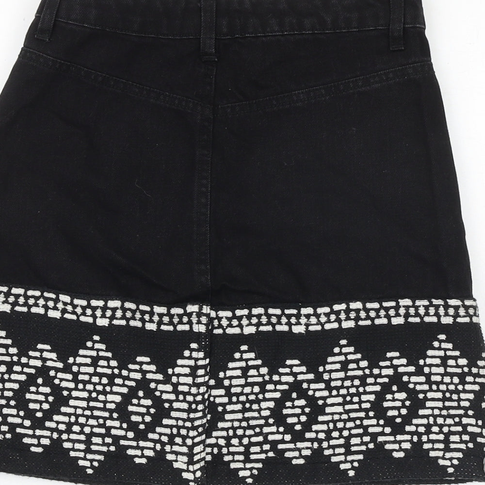 Womens UK Size 6 Stradivarius A-Line Denim Skirt