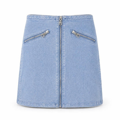 Mystery Jane Womens Blue Polyester A-Line Skirt Size S Zip