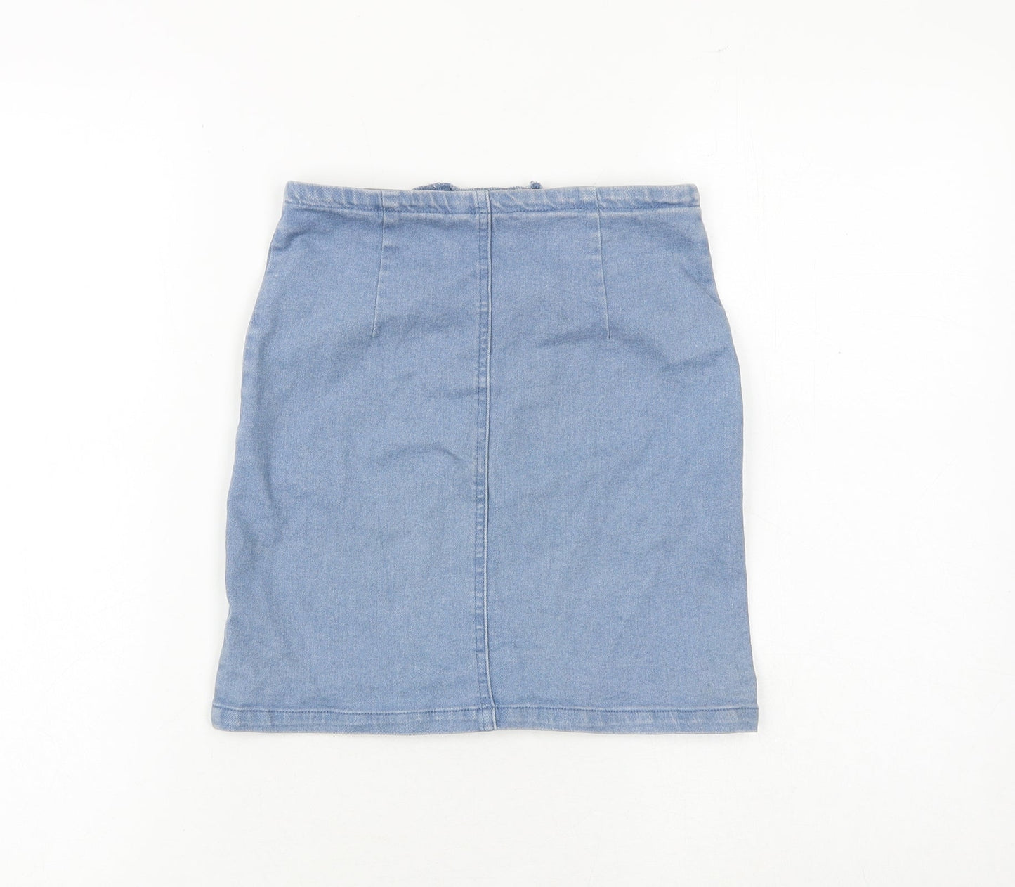 Mystery Jane Womens Blue Polyester A-Line Skirt Size S Zip
