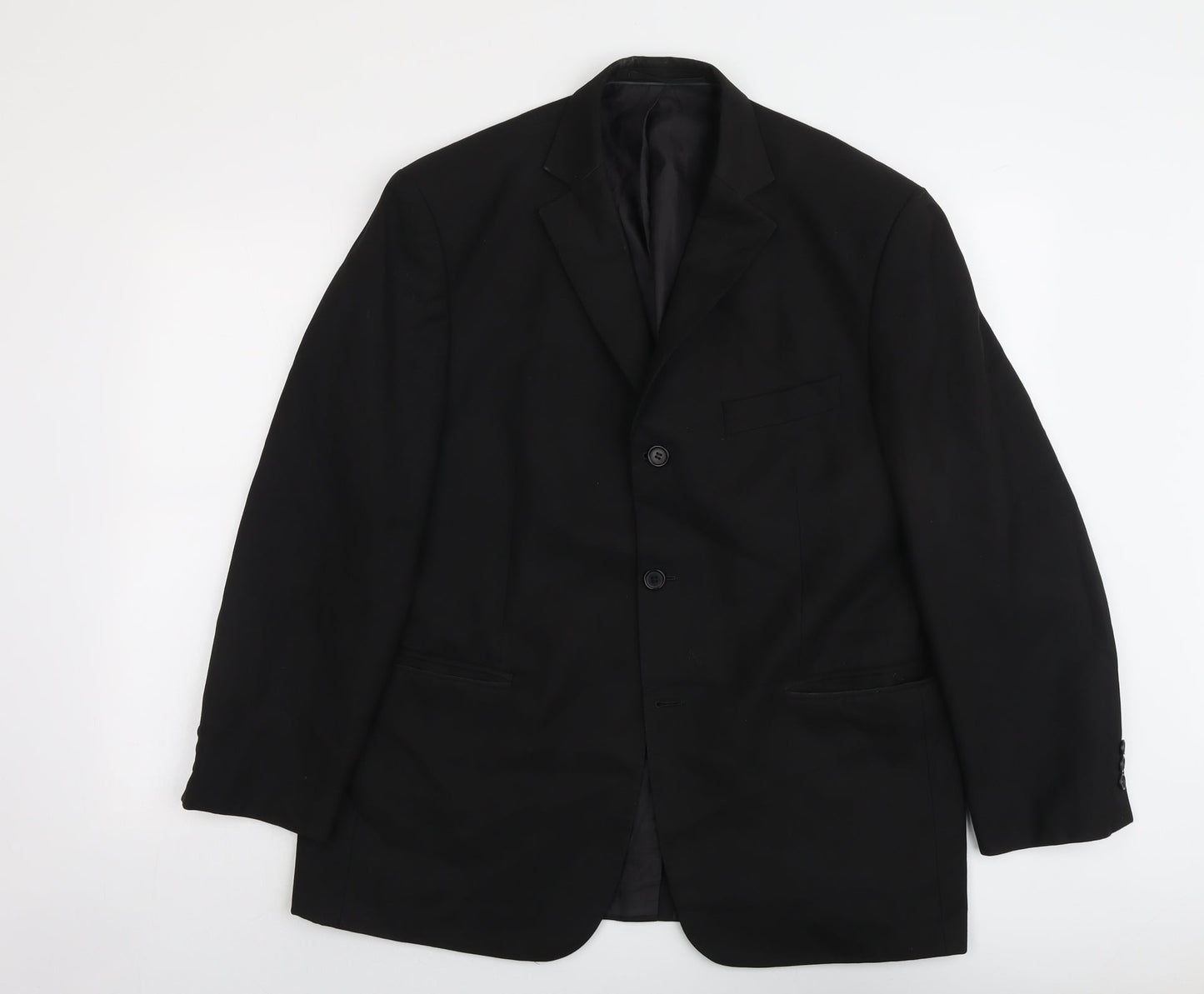 Marks and Spencer Mens Black Polyester Jacket Suit Jacket Size 42 Regular