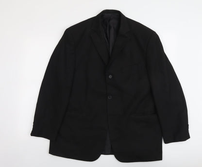 Marks and Spencer Mens Black Polyester Jacket Suit Jacket Size 42 Regular