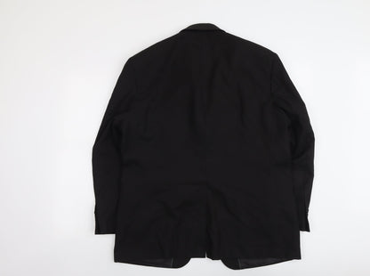 Marks and Spencer Mens Black Polyester Jacket Suit Jacket Size 42 Regular