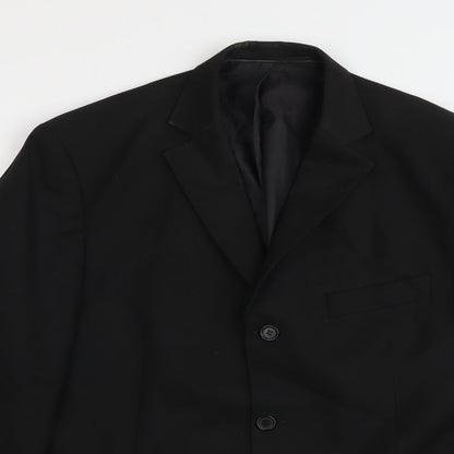 Marks and Spencer Mens Black Polyester Jacket Suit Jacket Size 42 Regular