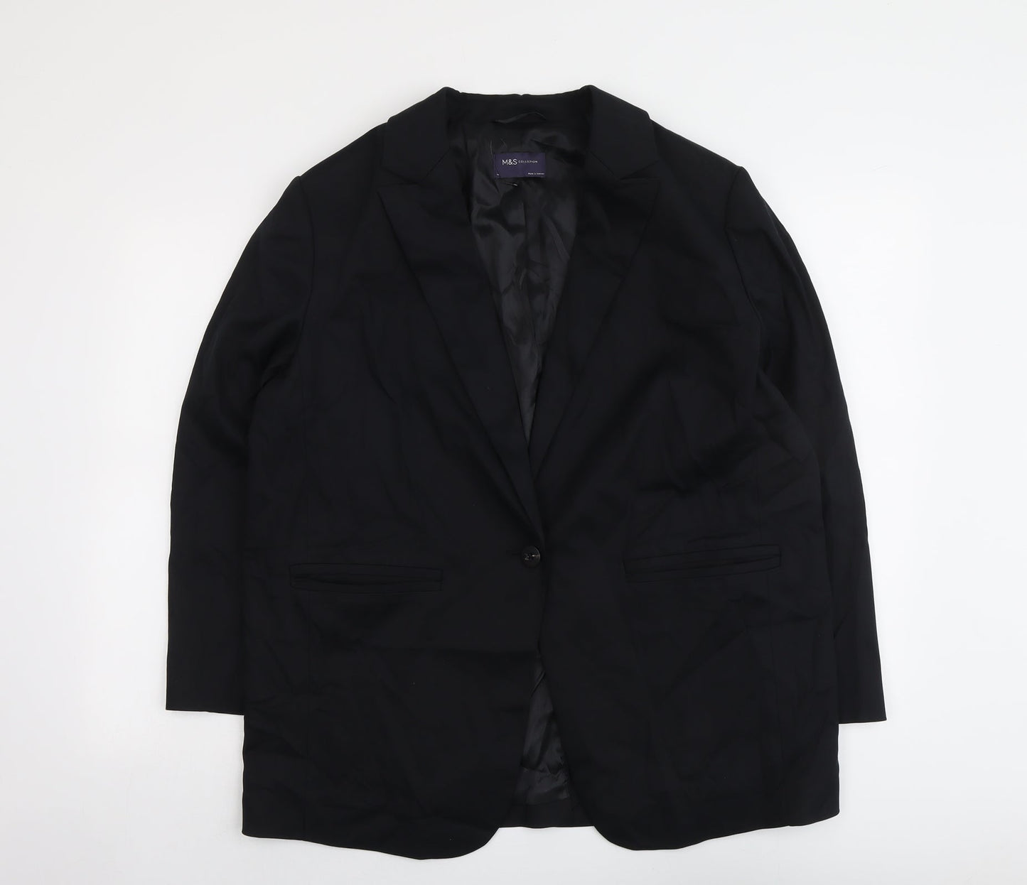 Marks and Spencer Womens Black Lyocell Jacket Suit Jacket Size 14