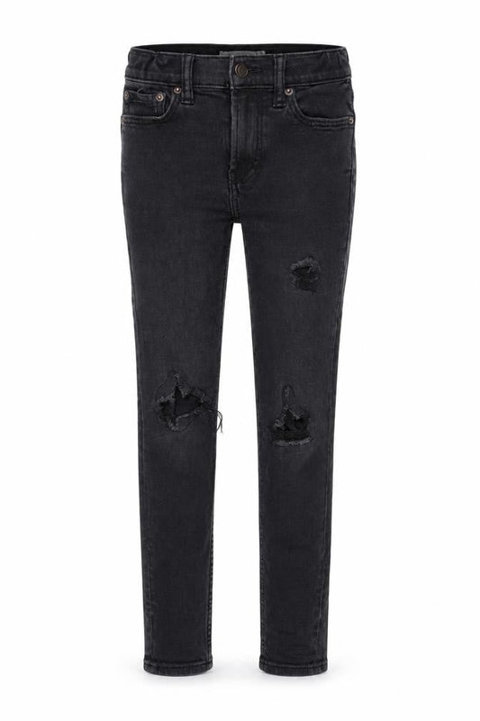 Abercrombie & Fitch Girls Grey Cotton Skinny Jeans Size 9-10 Years Regular Button - Distressed