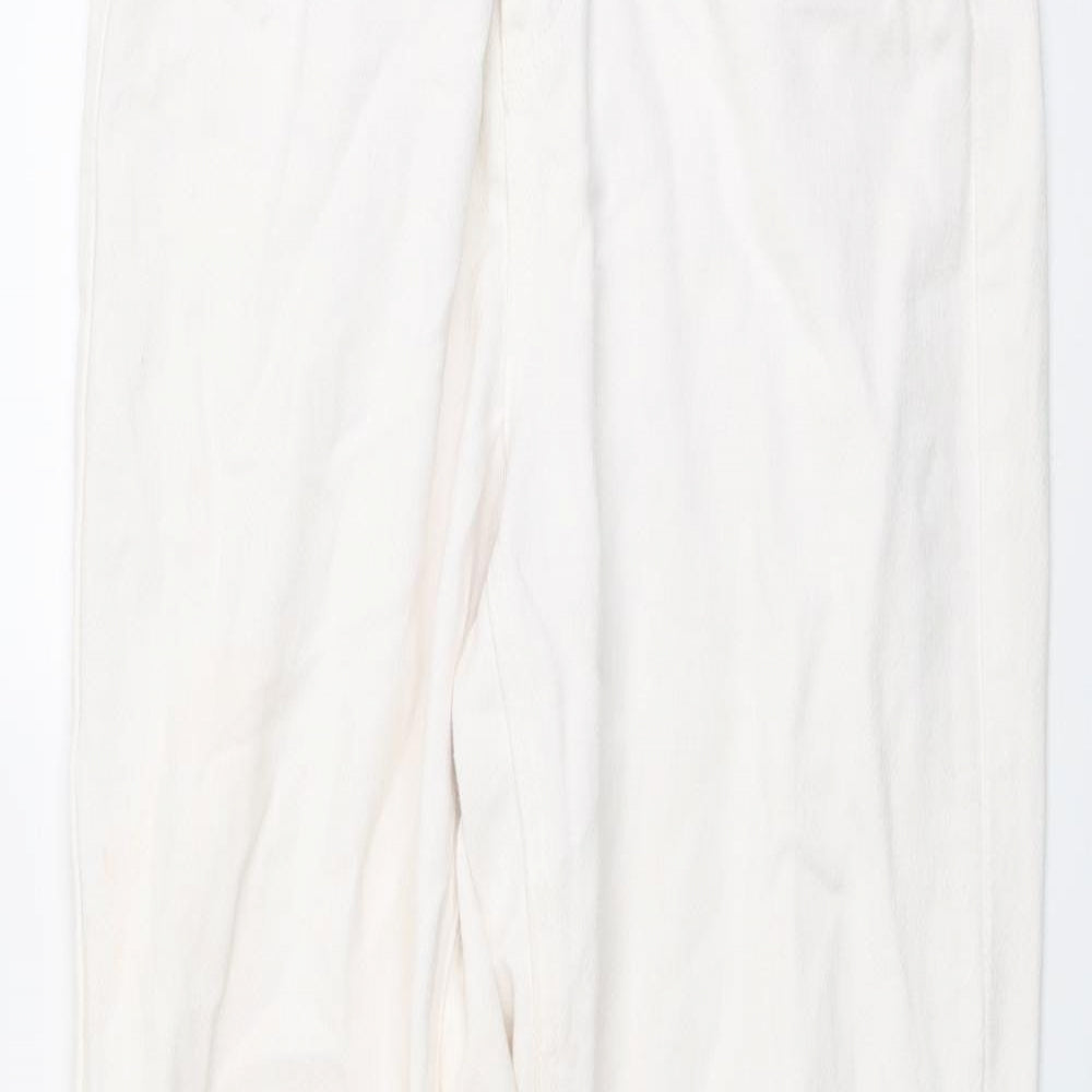 Missguided Womens Ivory Cotton Skinny Jeans Size 10 L29 in Regular Button