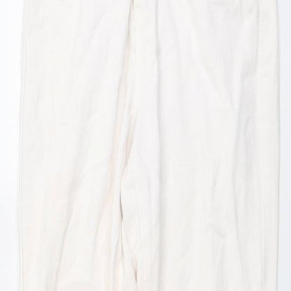 Missguided Womens Ivory Cotton Skinny Jeans Size 10 L29 in Regular Button
