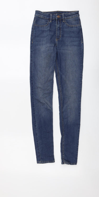 Womens UK Size 4 H&M Regular Fit Skinny Blue Jeans