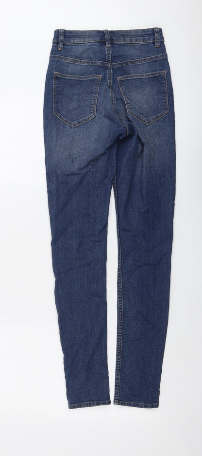 Womens UK Size 4 H&M Regular Fit Skinny Blue Jeans
