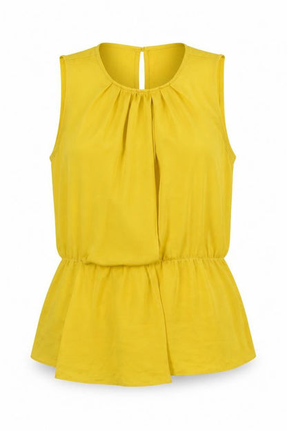 Womens UK Size S Zara Yellow Basic Blouse