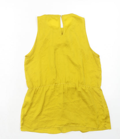 Womens UK Size S Zara Yellow Basic Blouse