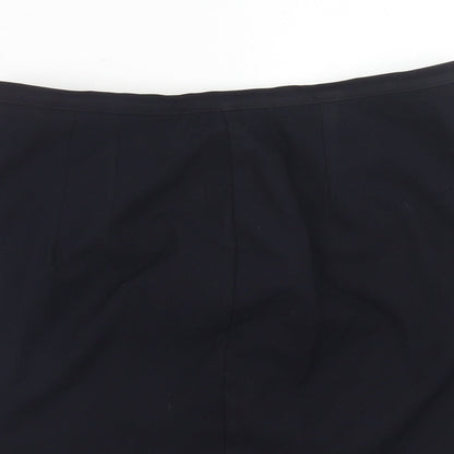 Marks and Spencer Womens Blue Polyester A-Line Skirt Size 16 Button