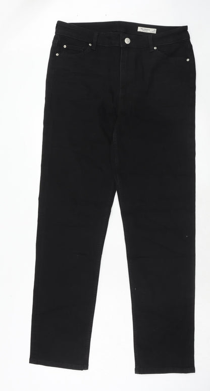 Womens UK Size 16 Marks and Spencer Regular Fit Straight Black Jeans