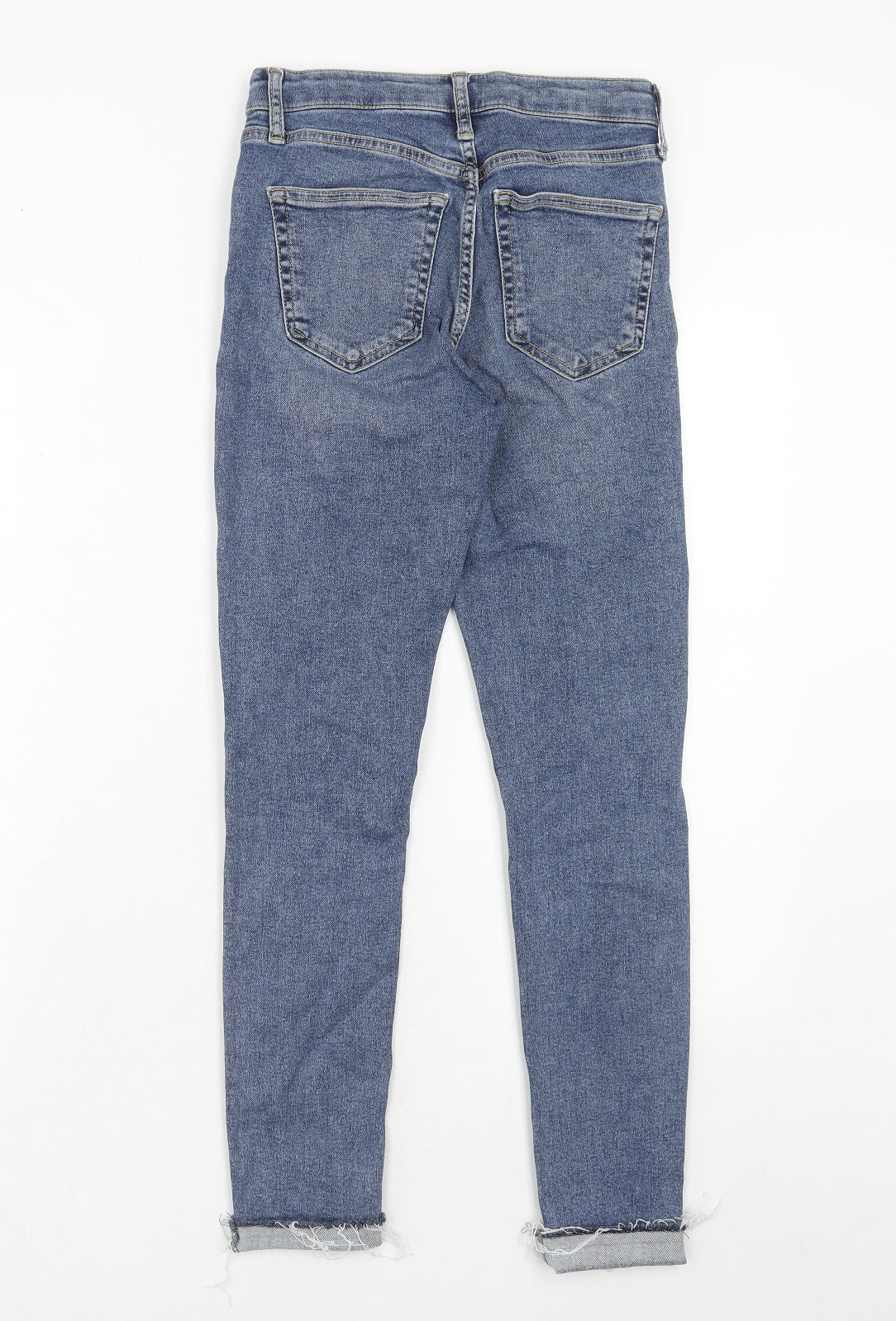 Topshop Womens Blue Cotton Skinny Jeans Size 26 L32 in Regular Zip