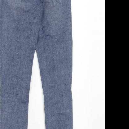 Topshop Womens Blue Cotton Skinny Jeans Size 26 L32 in Regular Zip