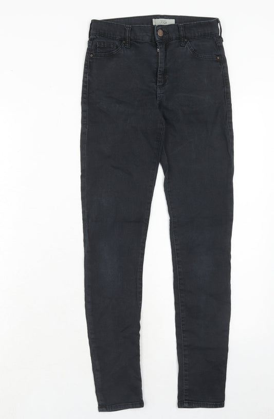 Topshop Womens Black Cotton Skinny Jeans Size 25 in L32 in Regular Zip