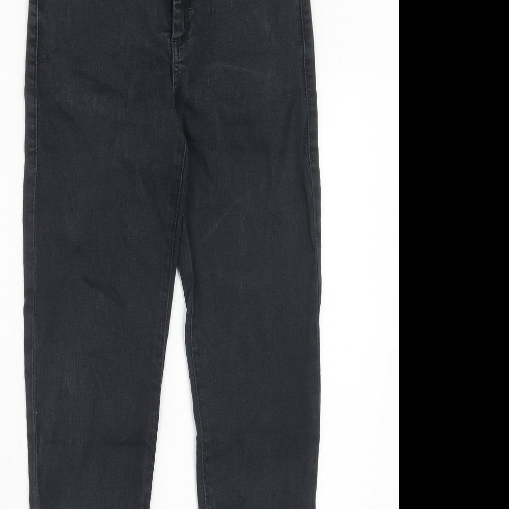 Topshop Womens Black Cotton Skinny Jeans Size 25 in L32 in Regular Zip
