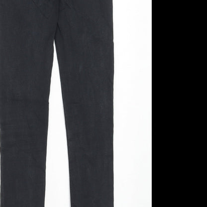 Topshop Womens Black Cotton Skinny Jeans Size 25 in L32 in Regular Zip