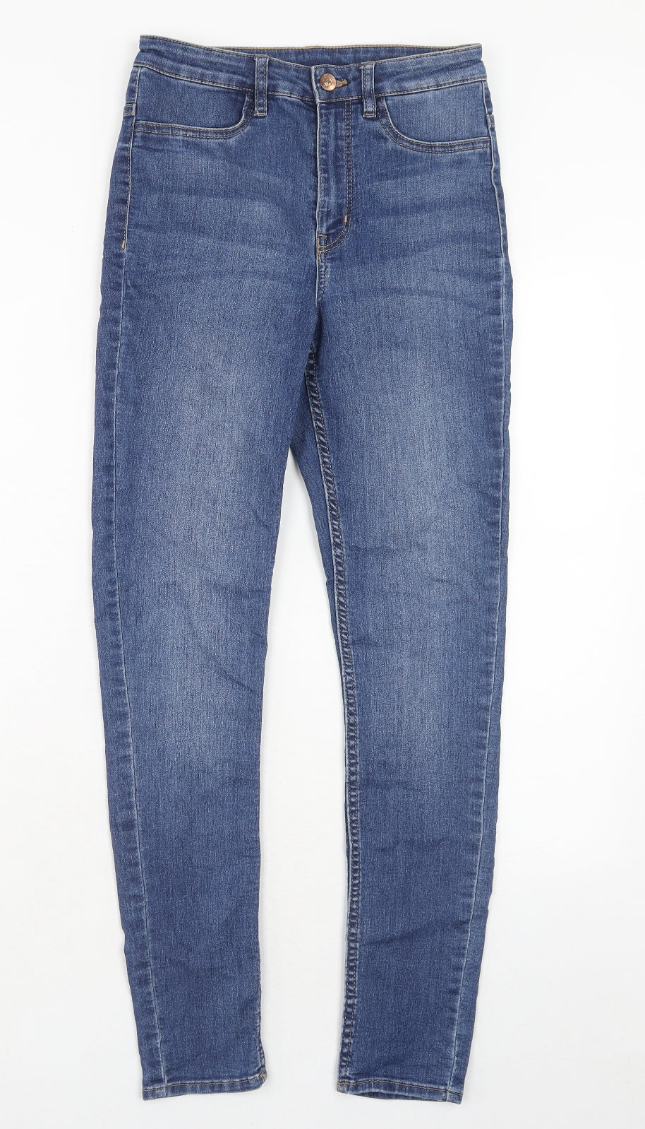 H7m Womens Blue Cotton Skinny Jeans Size 8 Regular Zip