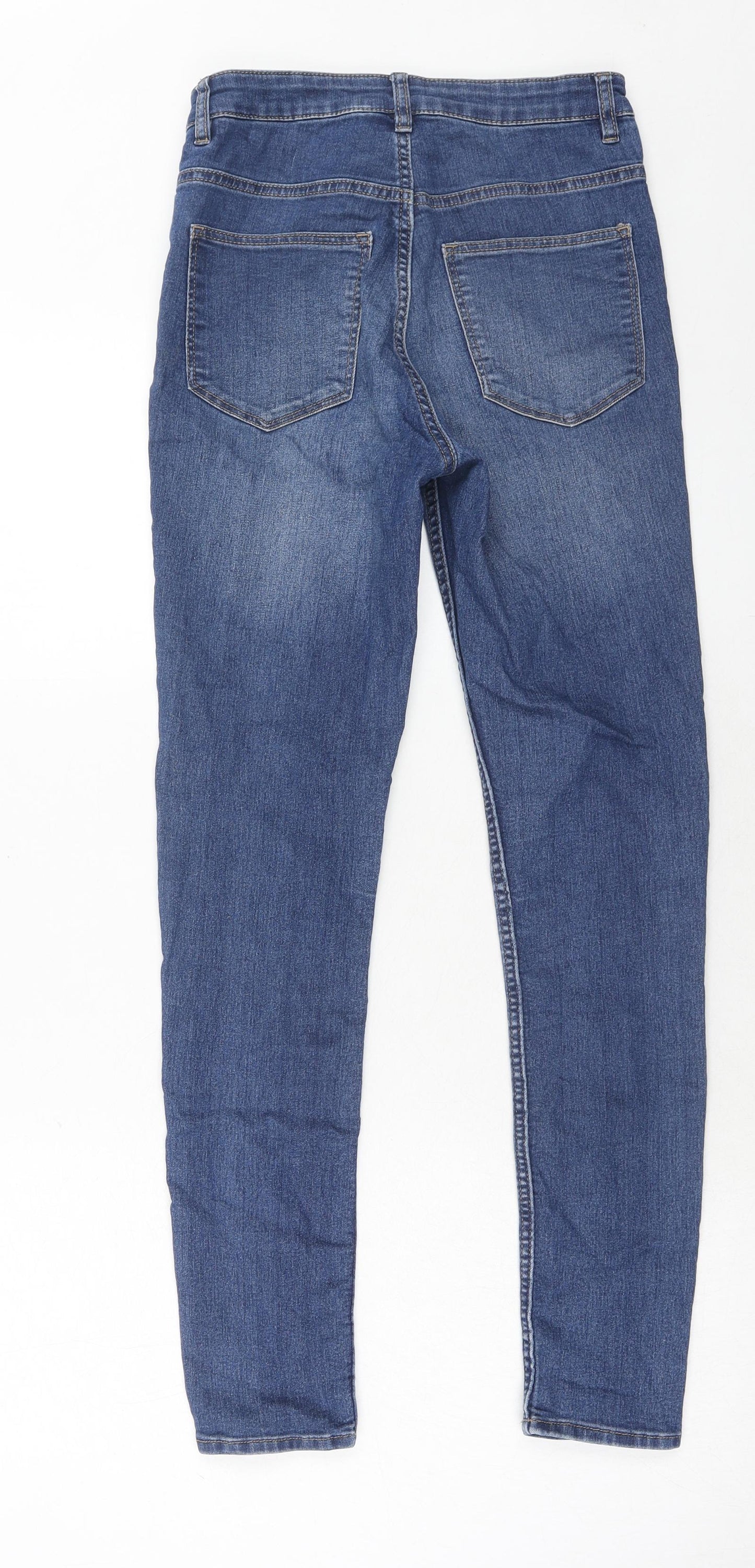 H7m Womens Blue Cotton Skinny Jeans Size 8 Regular Zip