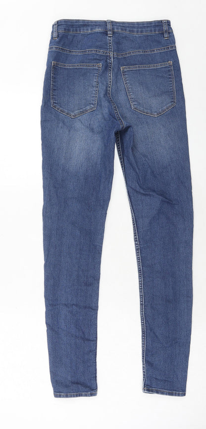 H7m Womens Blue Cotton Skinny Jeans Size 8 Regular Zip