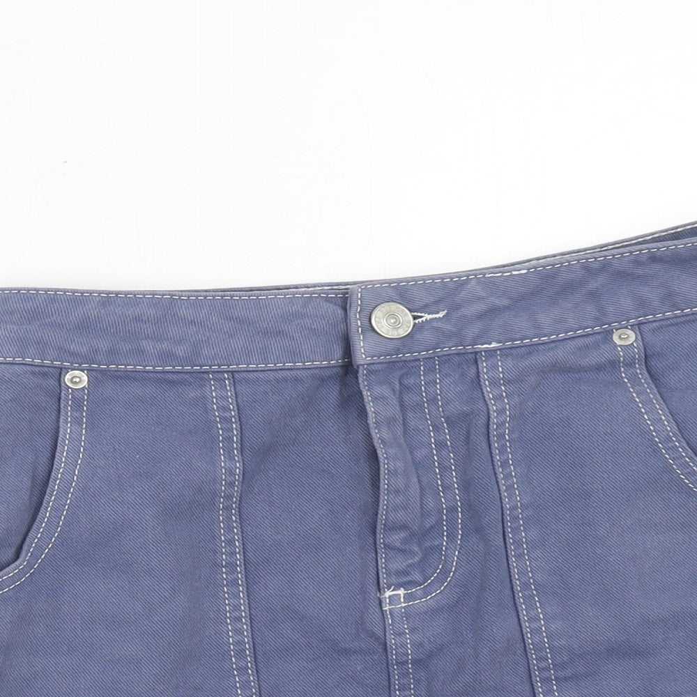 BDG Womens Purple Cotton A-Line Skirt Size 26 in Zip