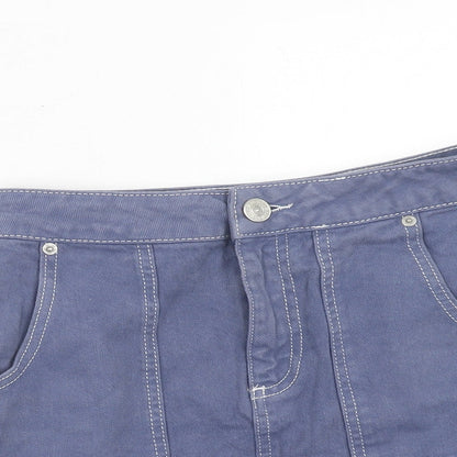 BDG Womens Purple Cotton A-Line Skirt Size 26 in Zip