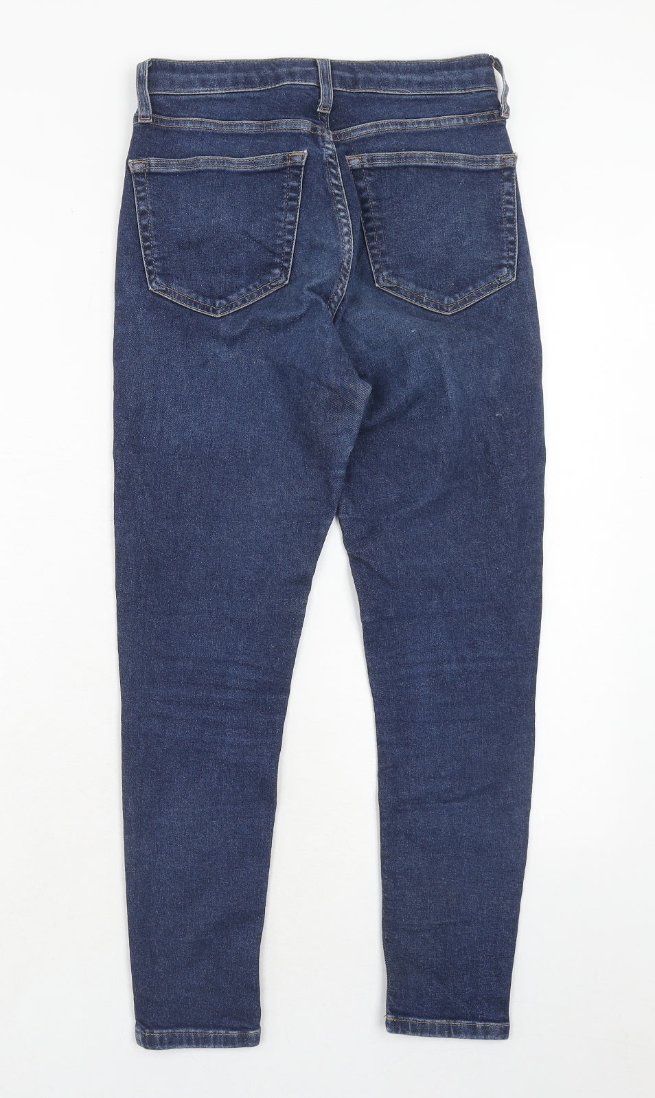 Topshop Womens Blue Cotton Skinny Jeans Size 28 in L30 in Regular Zip