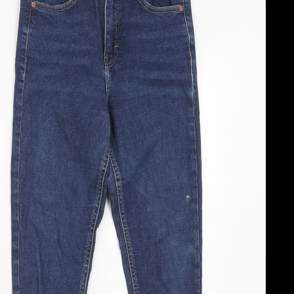 Topshop Womens Blue Cotton Skinny Jeans Size 28 in L30 in Regular Zip