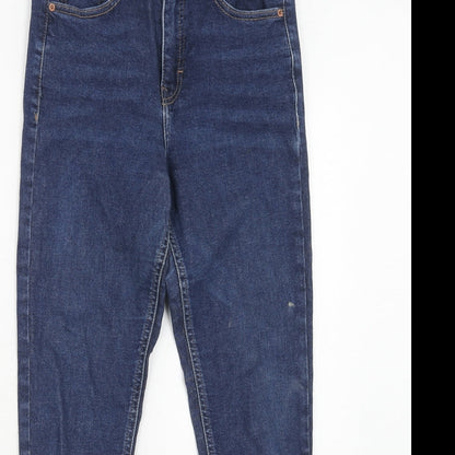 Topshop Womens Blue Cotton Skinny Jeans Size 28 in L30 in Regular Zip