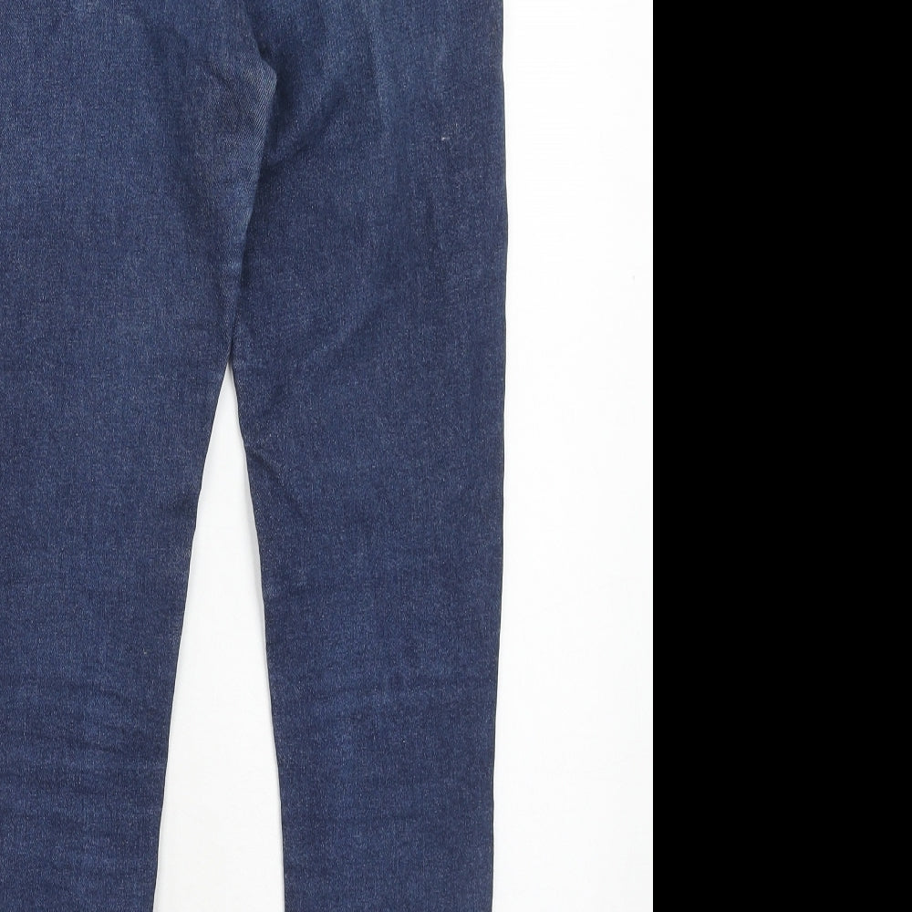 Topshop Womens Blue Cotton Skinny Jeans Size 28 in L30 in Regular Zip