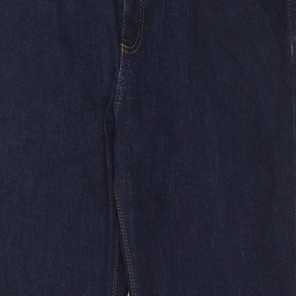 Marks and Spencer Mens Blue Cotton Straight Jeans Size 36 in L31 in Regular Zip