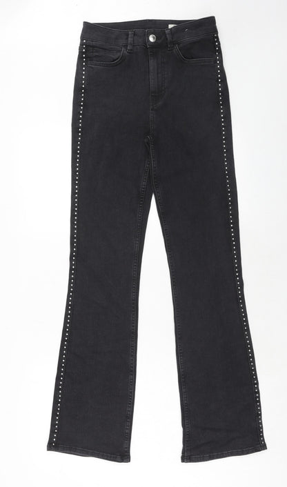 Womens UK Size 8 Marks and Spencer Regular Fit Straight Black Jeans