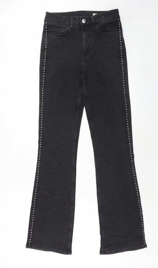 Womens UK Size 8 Marks and Spencer Regular Fit Straight Black Jeans