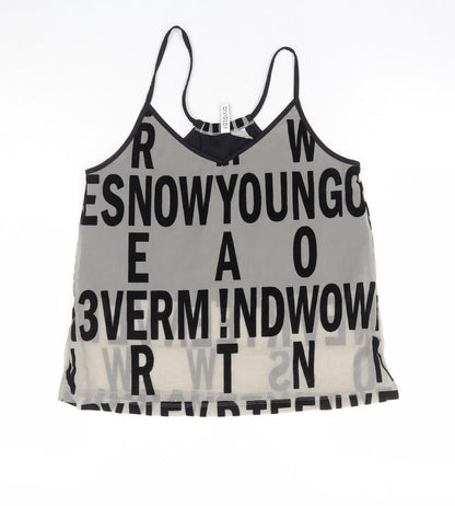 Womens UK Size 10 Divided by H&M Grey Camisole Tank