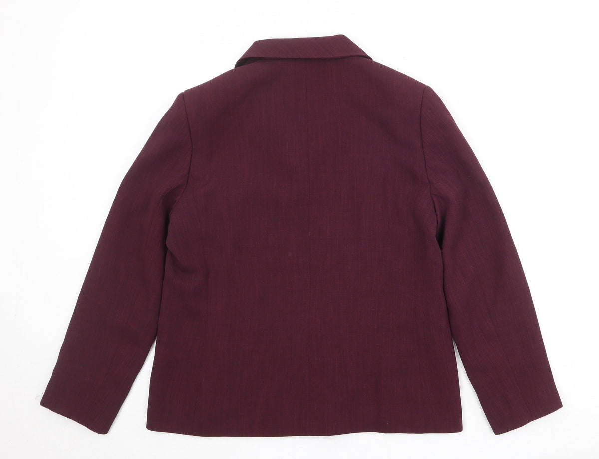 Liza Lovell Womens Purple Polyester Jacket Blazer Size 14