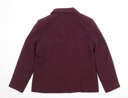 Liza Lovell Womens Purple Polyester Jacket Blazer Size 14