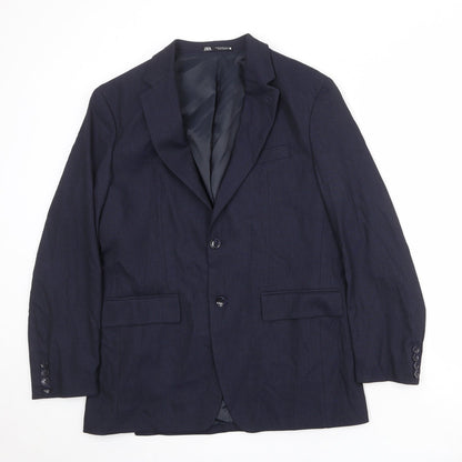 Mens UK Size 40 Zara Regular Blue Suit Jacket