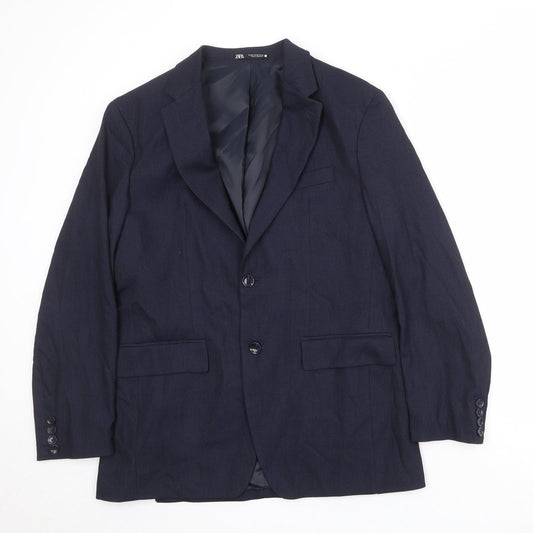 Mens UK Size 40 Zara Regular Blue Suit Jacket