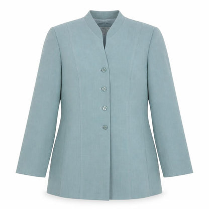 Gold Womens Blue Polyester Jacket Blazer Size 12