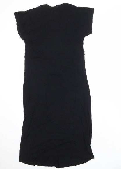JoJo Maman Bébé Womens Black Viscose A-Line Size S Round Neck Pullover