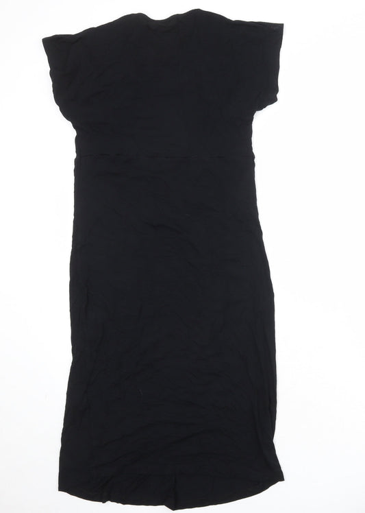 JoJo Maman Bébé Womens Black Viscose A-Line Size S Round Neck Pullover