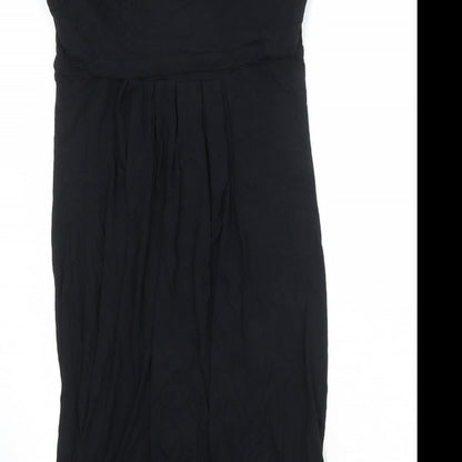 JoJo Maman Bébé Womens Black Viscose A-Line Size S Round Neck Pullover
