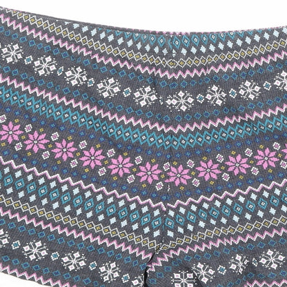 Marks and Spencer Womens Multicoloured Fair Isle Polyester Basic Shorts Size 38 in Regular Pull On