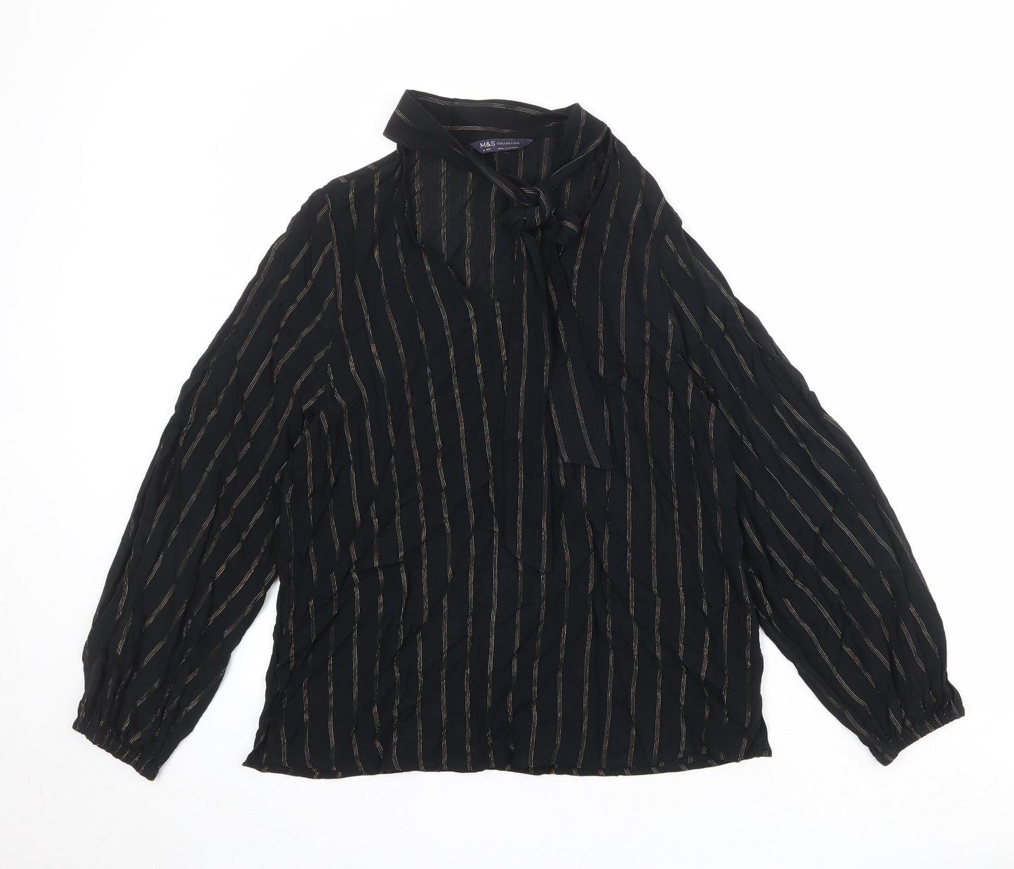 Womens UK Size 10 Marks and Spencer Black Basic Blouse