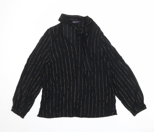Womens UK Size 10 Marks and Spencer Black Basic Blouse