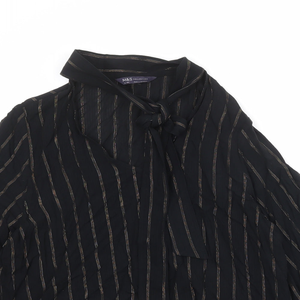 Womens UK Size 10 Marks and Spencer Black Basic Blouse