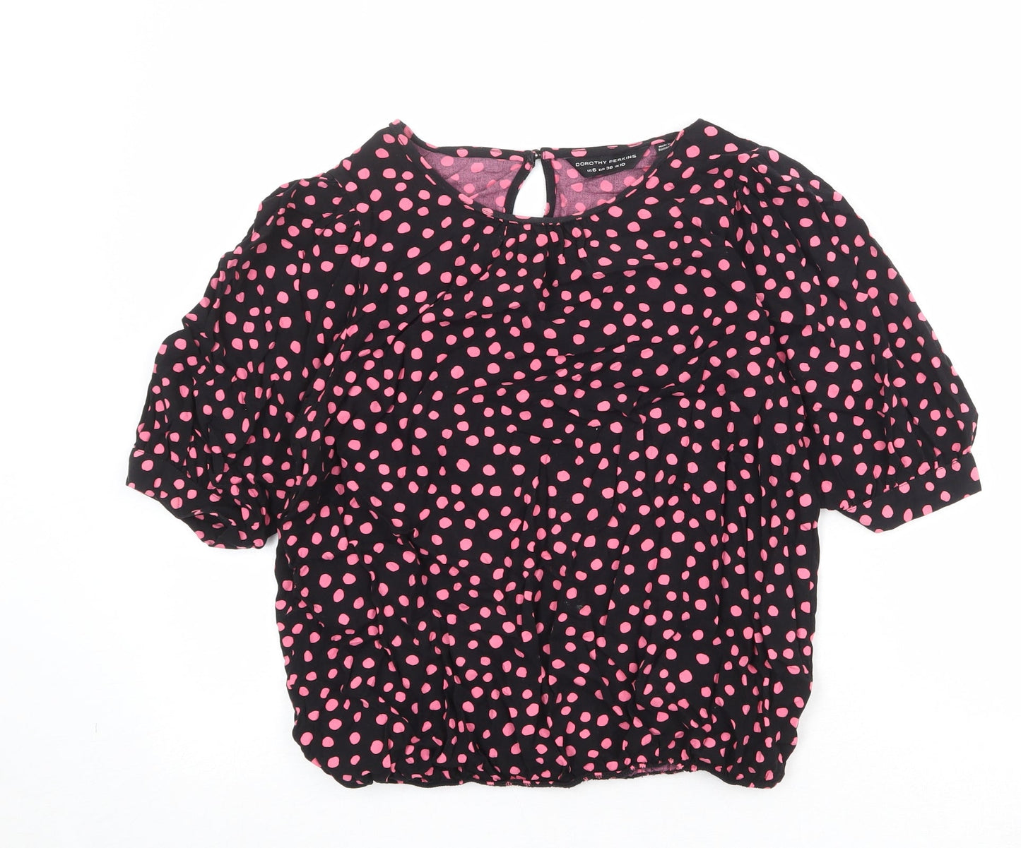 Womens UK Size 10 Dorothy Perkins Black Basic Blouse