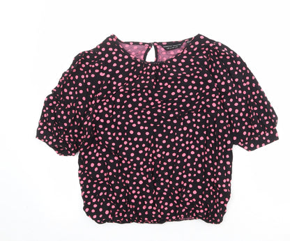 Womens UK Size 10 Dorothy Perkins Black Basic Blouse