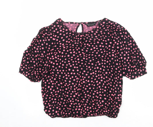 Womens UK Size 10 Dorothy Perkins Black Basic Blouse
